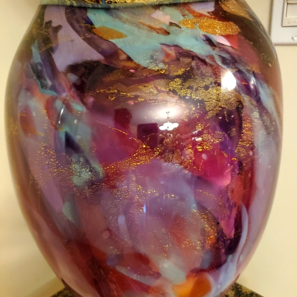 Tim Lazer blown artisan glass vase